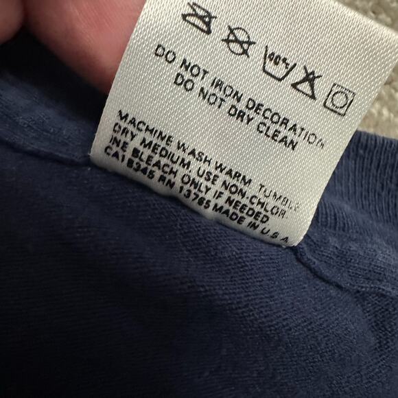 VTG Shirt Mens XXL Blue Dolphin's Moon Single Stitch USA Fruit of the Loom 90s - Picture 8 of 10